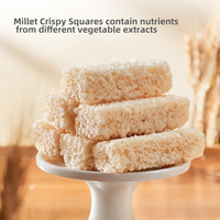 Barre de céréales de millet en gros sans additifs, barre de collation croustillante de millet soufflé à grains entiers pour adultes, OEM ODM, logo personnalisé, usine