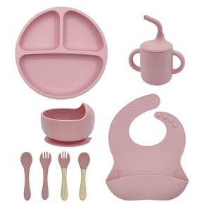 <span class=keywords><strong>Am</strong></span> azon ชุดป้อนอาหาร8ชิ้นสำหรับเด็กวัยหัดเดินชุดจานชามซิลิโคนดูดไร้สาร BPA ออกแบบโลโก้ได้ตามต้องการ - Product Image 5