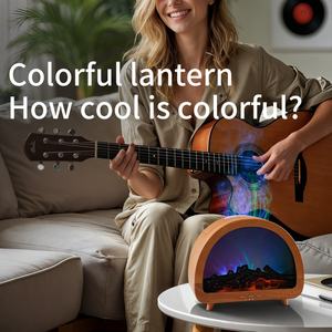 Nouveau Diffuseur d'Arômes Flamme de Cheminée, Humidificateur d'Air Intelligent Ultrasonique Coloré avec Télécommande, Humidificateur à Flamme Semi-circulaire - Product Image 2