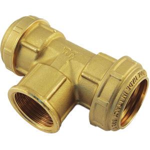 Raccord en T femelle haute pression PN 25 COBRARING-32 X 1 "matériau de zinc cuivre filetage BSP lisse pour connecter le verre de vue de tuyau - Product Image 2