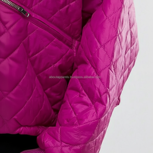 แจ็กเก็ตแบบขนเป็ดบุนวมนุ่มมีสไตล์สำหรับผู้หญิงเสื้อผ้าแนวสตรีทแบบลำลองหนัง PU ระบายอากาศได้ดีมีแถบขนาดใหญ่พิเศษ - Product Image 1