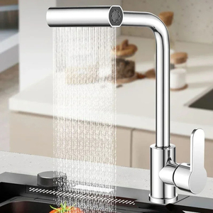 Modern <strong>Kitchen</strong> Tap Sink Mixer Faucet for Hotels and Apartments Pull-Out Waterfall Rain <strong>Shower</strong> Design Plated for Sink for Hotels - Product Image 2