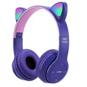 หูฟังไร้สาย P47M รุ่นหูแมว พร้อมไฟสีสันสดใส บลูทูธ สเตอริโอ สำหรับโทรศัพท์มือถือ - Product Image 2