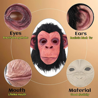 Masques réalistes en latex de singe, gorille, babouin, chimpanzé, tête entière, pour Halloween, anniversaire, Noël, décoration de fête, thème de vacances pour adultes