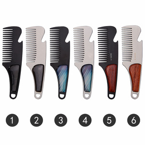 Peigne à barbe en acier inoxydable, outil de coiffure portable pour hommes, pour tailler et polir, taille 15cm, comme indiqué - Product Image 1
