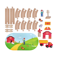 Jouets de train en bois, piste de ferme, jouets d'assemblage de piste DIY pour enfants