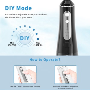 Irrigateur Oral Dentaire Eau Flosser Pick <span class=keywords><strong>pour</strong></span> Nettoyeur de <span class=keywords><strong>Dents</strong></span> Fil Machine à Laver la Bouche 6 Buses 300ml Floss <span class=keywords><strong>Jet</strong></span> - Product Image 3