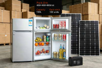 Réfrigérateur solaire OEM 106L 12V 24V DC à compresseur pour usage domestique, écoénergétique, hors réseau, durable, double mode