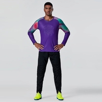 Maillot de football à manches longues pour hommes Uniformes de gardien de but pour adultes Maillots de football verts à manches longues pour garçons Vêtements de gardien de but