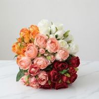 9-koppige liefdesrozen kunstbloemenboeket, kunstzijde bloemen, spuitgietbloemen, bloemstukken, bruiloft decoratie