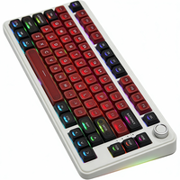 Clavier de jeu mécanique sans fil 75% avec bouton métallique RGB 82 touches Clavier de jeu de bureau Interrupteur rose pour ordinateur portable Windows PC