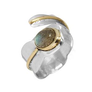 Hammer 925 Sterling Silver Labradorite Gemstone Spinner Ring Venta al por mayor Joyería de plata Eternity Vermeil Anillos Proveedor - Product Image 1