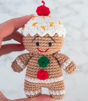 Poupées au crochet de Noël Gingerbread Man, Mme Claus, Casse-Noisette et pingouin potelé crochet ornements de Noël