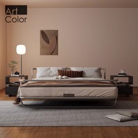 Neues Design Werksgefertigter Metallbettrahmen für Schlafzimmer und Hotels, Zeitgemäßes Apartment-Bettgestell mit Einfacher Montage und Platzsparender Funktion