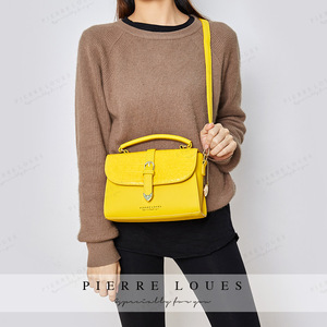กระเป๋าถือผู้หญิงลายจระเข้ Pierre Loues ทรงสี่เหลี่ยมจัตุรัส ความจุขนาดใหญ่ พร้อมซิปและหัวเข็มขัด สำหรับใช้ในชีวิตประจำวัน - Product Image 3