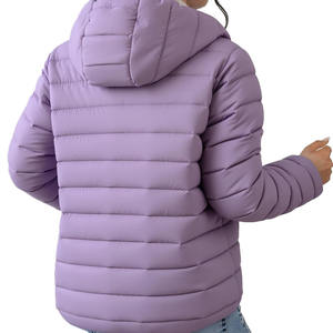 Chaqueta Acolchada Ligera con Capucha para <span class=keywords><strong>Mujer</strong></span>, Ropa de Abrigo de Invierno Acolchada de Poliéster Tejido para Uso Diario Informal - Product Image 3