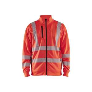 BLAKLADER - 356325385500S Sweat Hi-Vis Full-zip Rouge-EAN 7330509832356 HI-VIS WORKWEAR - Product Image 1