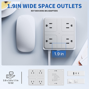 Enchufe de Extensión de Escritorio de Cobre al por Mayor con Bajo MOQ, 4 Tomas de CA, 2 Puertos Tipo-C, 1 USB-A de Carga Rápida de 17W para Hogar y Oficina - Product Image 2