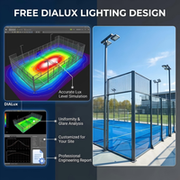 Kit de Iluminación LED para Pistas de Pádel Panorámicas con Control Inteligente, Bajo Deslumbramiento, Sin Parpadeo, Iluminación para Estadios Deportivos