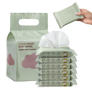 Lingettes pour bébé Bc Babycare Cloud Moist, 6 paquets, emballées individuellement, format de poche, ultra épaisses, 99% d'eau, non parfumées, hypoallergéniques - Product Image 1