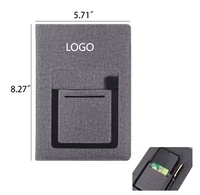Ensemble cadeau de carnet de notes professionnel A5 promotionnel avec logo personnalisé, journal de réunion avec couverture en cuir élégante et design avec poche