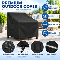 Housse de protection imperméable pour meubles de jardin, protection solaire, tissu Oxford 600D, anti-UV, coupe-vent, anti-poussière, avec cordon de serrage et poignée pour chaise