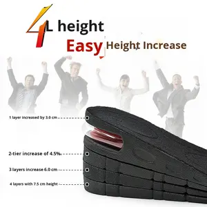 Wanita tak terlihat nyaman bantal bernapas PVC penambah tinggi sol pria menyerap keringat setengah penuh 3-9cm - Product Image 3