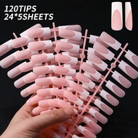 Puntas de Uñas Clásicas Trapezoidales Semiterminadas de Venta Caliente: Coffin Blanco, Almendra Corta, Ballet, y Nude Francés