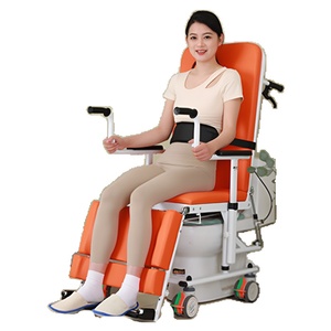 Silla de rueda de transferencia de pacientes plana de mentira hidráulica, elevador de ancianos discapacitados, equipo de terapia de rehabilitación para el cuidado del hogar postrado en cama - Product Image 6