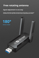 Nuevo Adaptador WiFi USB AC1300 de Doble Banda 2.4GHz 5GHz, Tarjeta de Red Inalámbrica para Computadora Portátil y de Escritorio