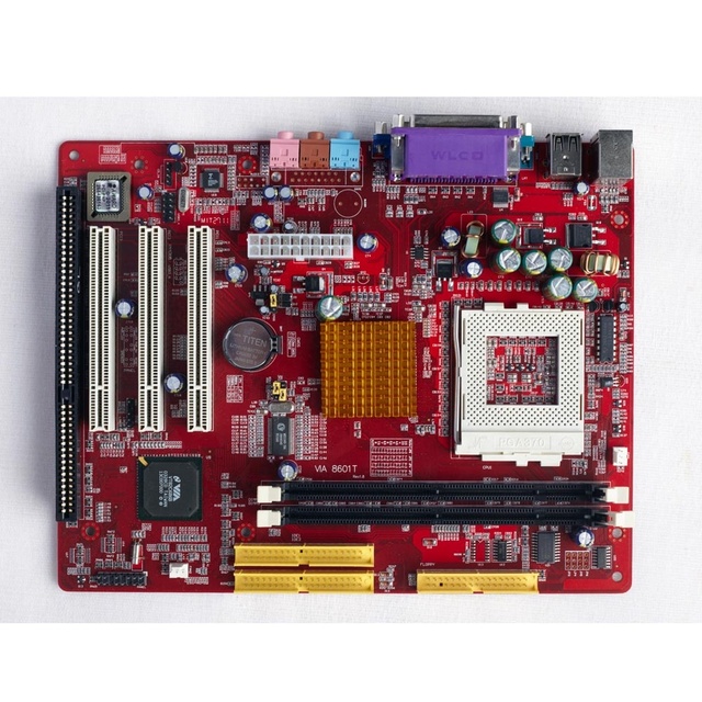 ISA Slot ATX Motherboard 1 ISA 3 PCI Slots Socket 370 IDE 512MB RAM New Desktop Single Channel Integrated Graphics Support Win98