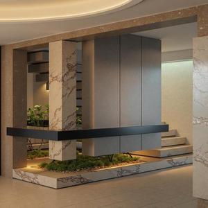 Meuble de rangement d'entrée avec compartiments cachés pour l'organisation quotidienne de l'espace d'entrée des maisons urbaines compactes - Product Image 1