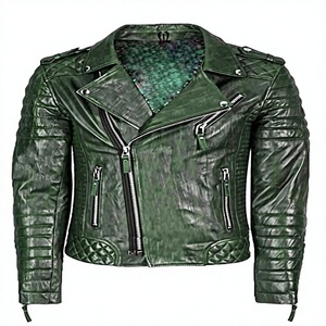 Blouson moto en PU blanc pour homme, coupe ajustée, col rabattu, fermeture éclair, design matelassé, manches classiques, vêtement d'automne - Product Image 6