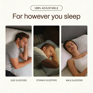 <span class=keywords><strong>Almohada</strong></span> de Espuma Viscoelástica Ajustable con Relleno Adicional, Altura Personalizable, Soporte Ergonómico para el Cuello, para Uso en Hoteles y Hogares - Product Image 4