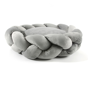 Jema-Lit rond tricoté pour chat, en coton, coussin pour animal domestique, lit pour chien, nid pour chat avec fond antidérapant - Product Image 6