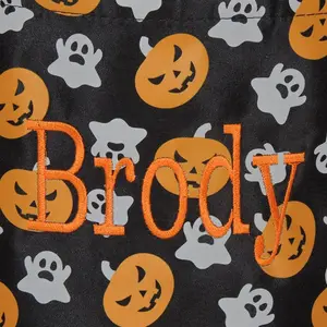 Bí ngô ma lừa hoặc điều trị thêu trẻ em màu đen kẹo xô Halloween giỏ