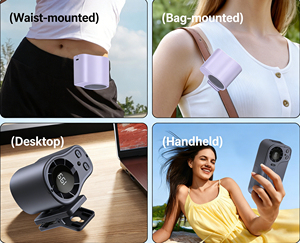 OEM Led Portable Clip Fan USB Rechargeable Wearable Waist Fan <b>Mini</b> Hands Free Personal Cooling Fan Outdoor Camping Summer Fan - Product Image 3