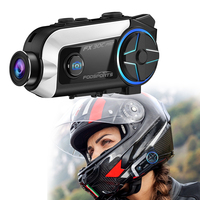 Fodsports FX30C PRO 2 Riders 1000M 64G Carte TF 1080P Casque Bluetooth Intercom Moto Casque Bluetooth avec Caméra