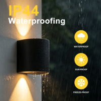 Spot LED d'extérieur moderne en promotion, applique murale, downlight, corps en aluminium, forme cylindrique, diffuseur en verre bulle transparent