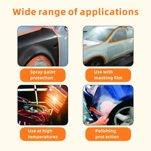 Otomotiv turuncu maskeleme krep bant yüksek sıcaklık 180C dayanıklı araba püskürtme için araba boyası maskeleme bandı