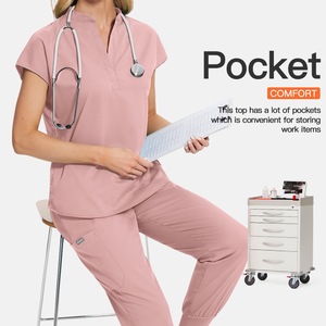 Uniformes médicos de enfermería para hospitales, conjuntos de enfermería para mujeres, Conjunto personalizado y al por mayor, gran oferta <span class=keywords><strong>2022</strong></span>, trajes de <span class=keywords><strong>manga</strong></span> corta, uniforme de fregado superior - Product Image 5