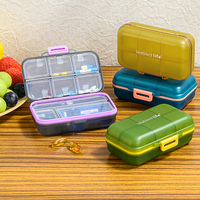 Mini pilulier portable PP/ABS distributeur de pilulier de poche en plastique pour boîte de médecine de voyage hebdomadaire