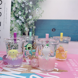 พวงกุญแจชานม Boba ลายพีช,สั่งซื้อขนาดเล็กได้รับการยอมรับพวงกุญแจน่ารักสำหรับของขวัญ Suovenir/ - Product Image 1