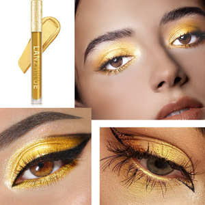 Sombra de Ojos Líquida Dorada y Brillo Labial - Barras de Sombra de Ojos con Brillo Perlado, Alta Pigmentación, Acabado Metálico para Ojos y Labios - Product Image 2