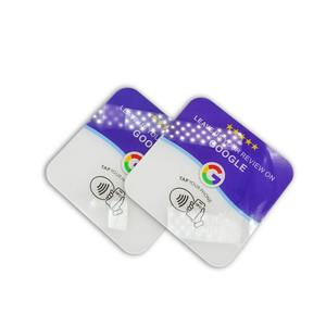 Autocollant de table en acrylique avec <span class=keywords><strong>puce</strong></span> NFC, carte de menu de restaurant, carte de commentaires Facebook et Google, code QR, médias sociaux, avis mobiles, tactile - Product Image 1