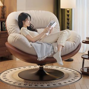 Sillón Moderno Minimalista Tipo Cáscara de Huevo con Base Giratoria para Sala de Estar, Uso Doméstico, Chaise Longue - Product Image 1