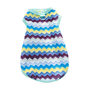 Chaleco para Mascotas Plegable, Transpirable y Cómodo con Rayas Onduladas Monocromáticas, Ropa de Verano sin Mangas para Perros, Tejido Suave para Perros Pequeños y Cachorros - Product Image 1