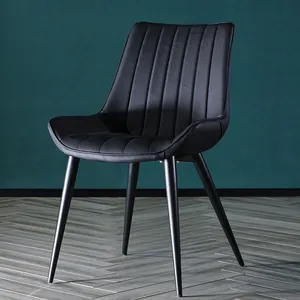 hotel nordic wholesale cheap price upholstered kitchen room furniture pu upholstered seat restaurant black leather dining chairs