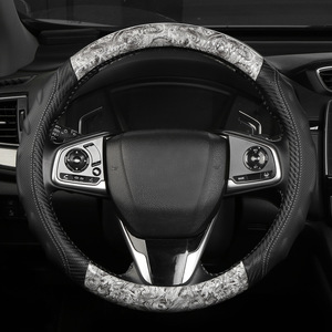 Nueva Funda Universal para Volante de Coche de Fibra de Carbono y Cuero Empalmado, con Acabado en Madera de Melocotón, Deportiva y de Lujo, en PU, para las Cuatro Estaciones - Product Image 4