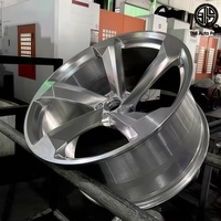 168 Jantes forgées personnalisées à cinq branches, concaves profondes, brossées, 18-22 pouces, 5x114.3 5x112 5x120 pour Q5 Q7 RS7 RS6 RS5 A4 A5 A6 Golf